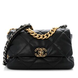 Black Quilted Lambskin Leather Bag